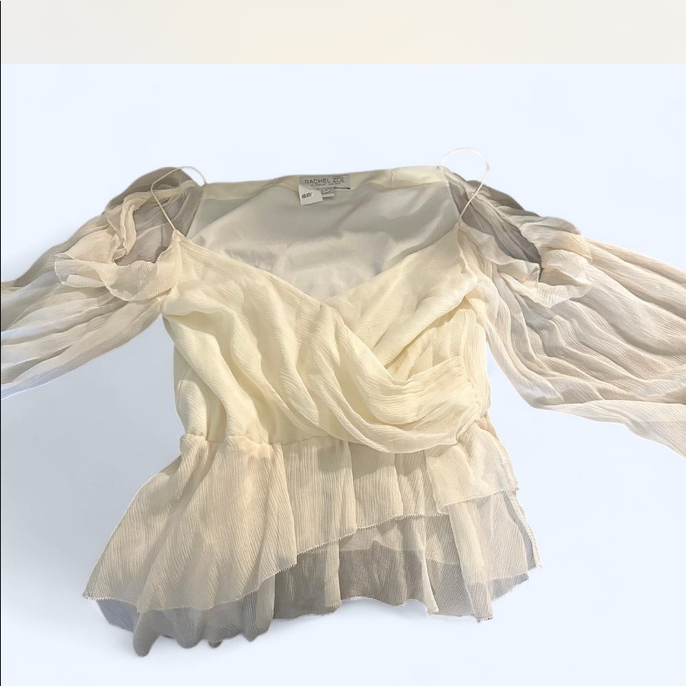 Rachel Zoe chiffon off shoulder blouse